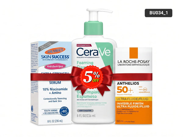 Palmers Serum, Cerave Cleanser & La Roche-Posay SPF50+ Sunscreen