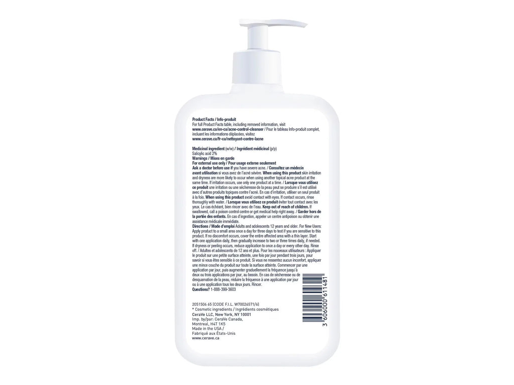 Cerave Acne Control Cleanser 473ml - USA