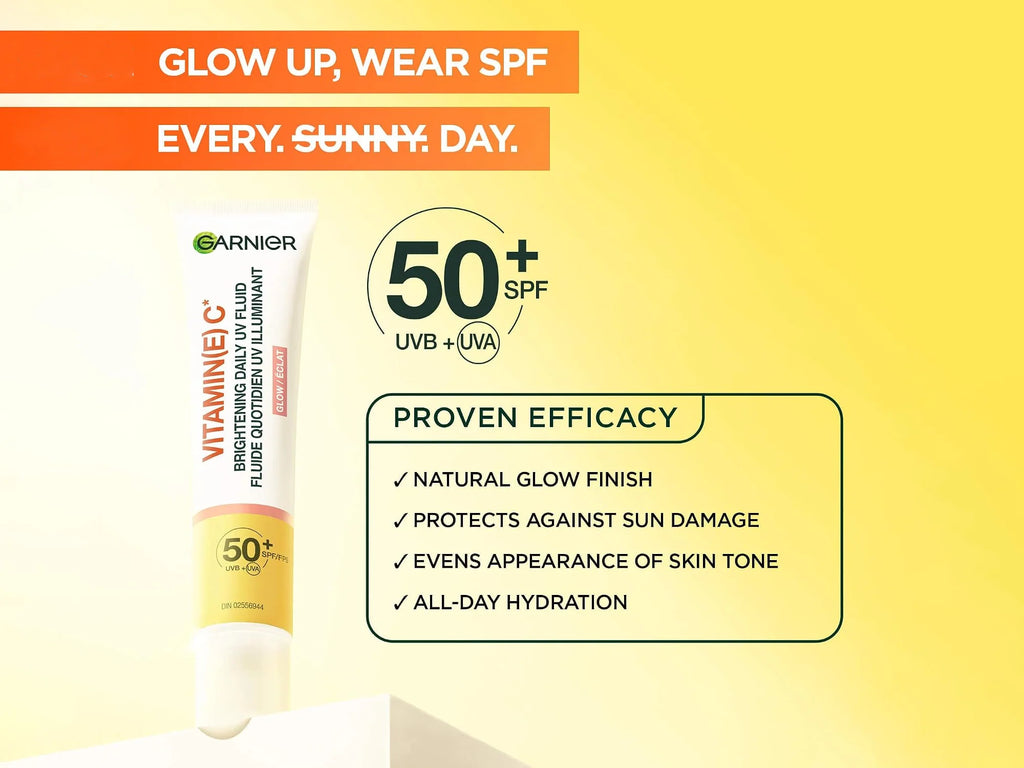 Garnier Vitamin C Daily UV Glow Fluid Sunscreen Moisturizer SPF 50+ 50 ml