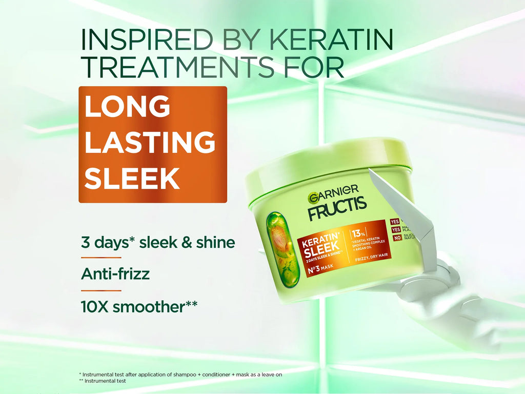 Garnier Fructis Keratin Sleek Hair Mask 370ml - Sliczny UAE