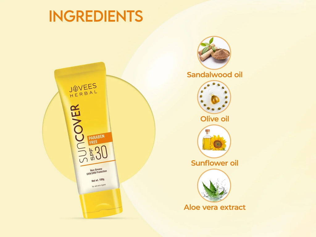 Jovees Sandalwood Natural Sun Cover SPF 30 100g