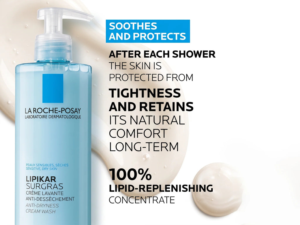 La Roche Posay Lipikar Surgras Anti-Dryness Cream Wash 400ml - Sliczny UAE