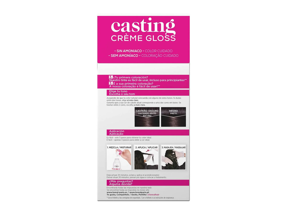 Loreal Casting Cream Gloss Hair Color Deep Black 200
