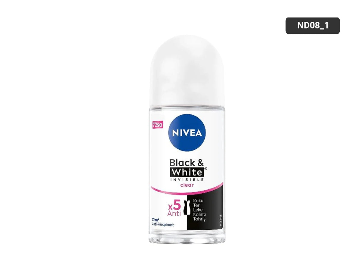 Nivea Black & White Invisible Clear Roll On Deodorant 50ml - Sliczny UAE