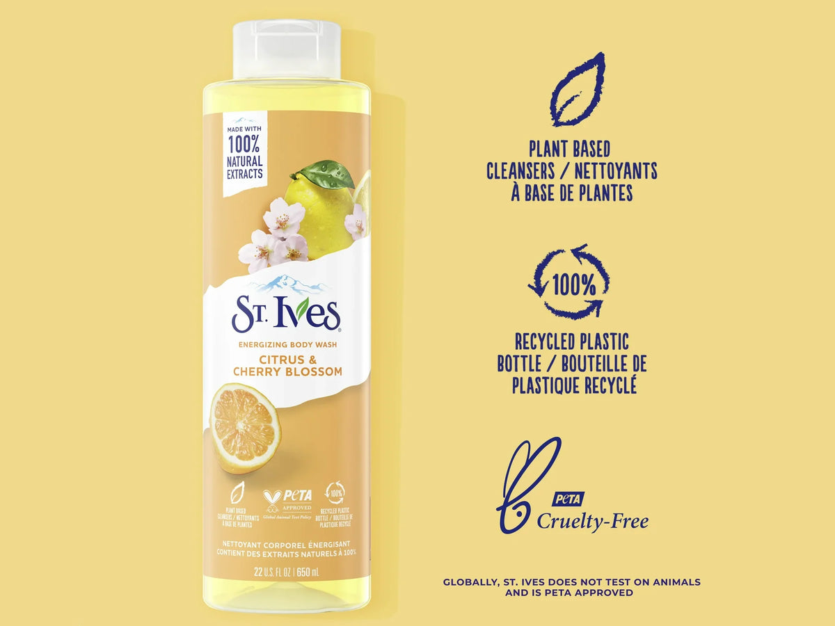 St. Ives Citrus & Cherry Blossom Energizing Body Wash 650ml - Sliczny UAE