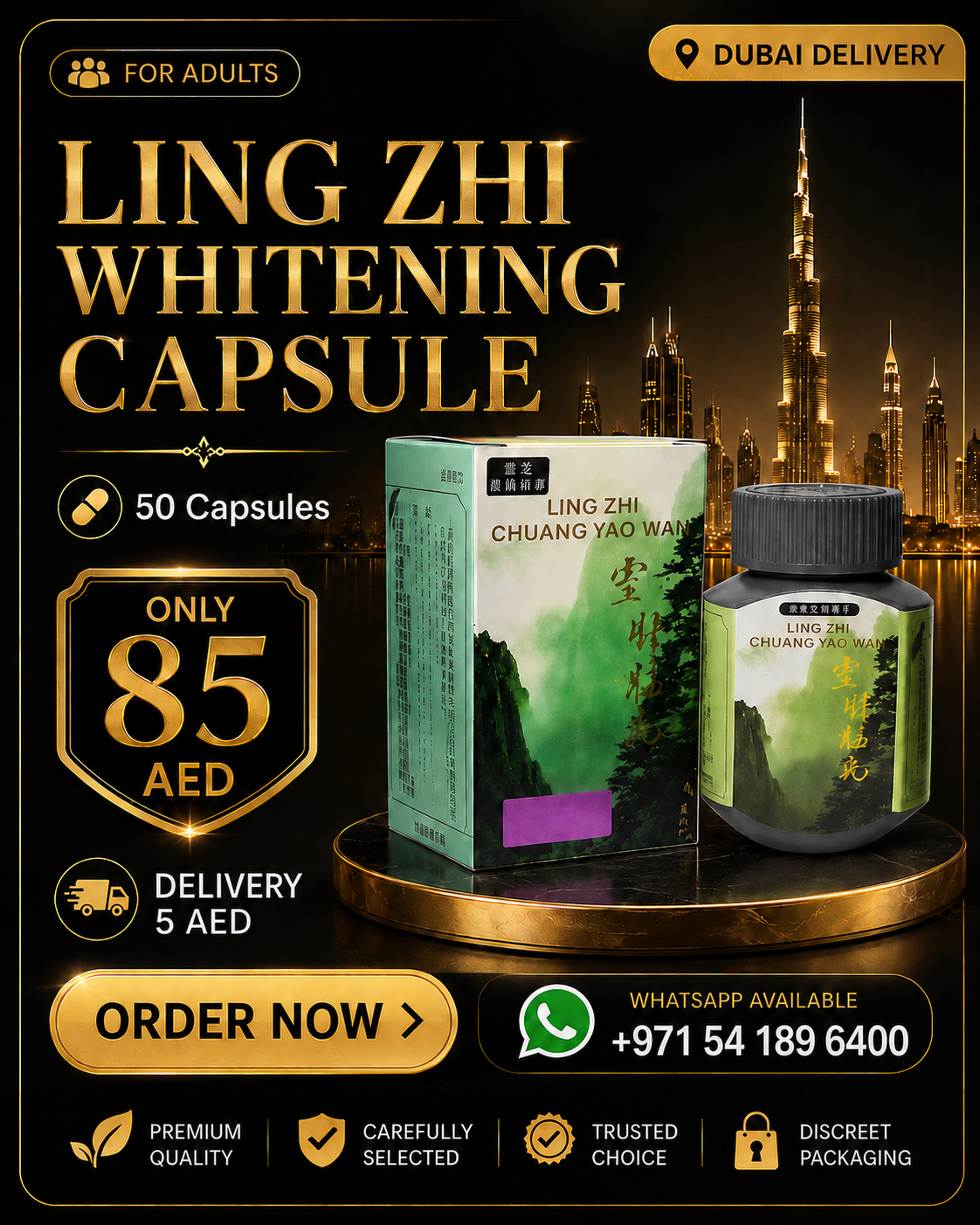 Ling Zhi Whitening Capsules 50 capsules UAE offer